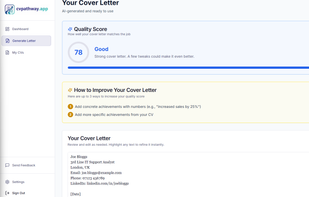 Letter with recommendations