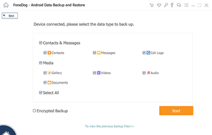 FoneDog Android Data Backup & Restore screenshot 2