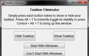 Aviassin Taskbar Eliminator screenshot 1