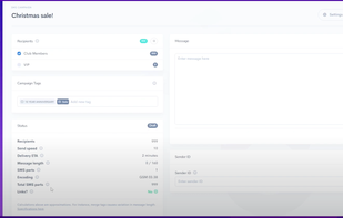 Campaign and message editor