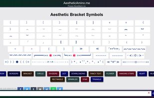 aesthetic symbols website screenshot 2