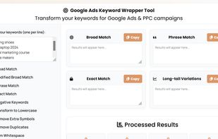 Google Ads Keyword Wrapper Tool screenshot 1