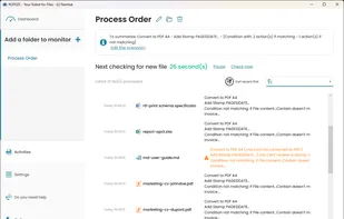 Main screen for a monitored folder.