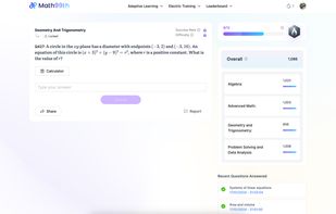 Math99th - Adaptive Learning page