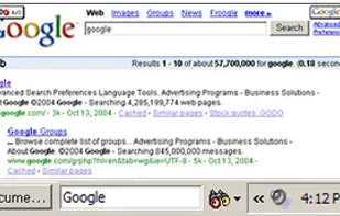 Google Deskbar screenshot 1