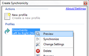 Sync-Profile Preview