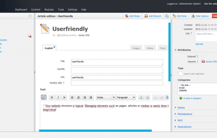 Editing interface and settings