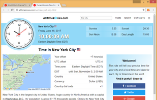AllTimeZones.com screenshot 2