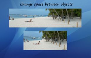 Change space between objects at photo