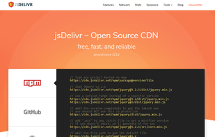 jsDelivr screenshot 1