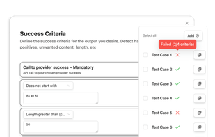 Test cases for AI prompts