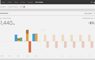 Overview of total costs and revenues of the company in individual months. Clicking on any given month can provide a detailed statement of costs and revenues.