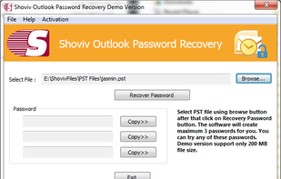 Shoviv Outlook Password Recovery screenshot 1