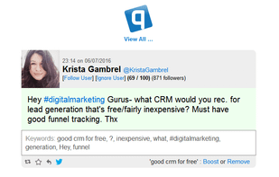 Qureet.com: Lead Generation On Twitter screenshot 1