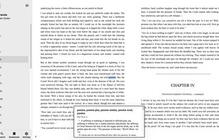 Online reader page with build in dictionary