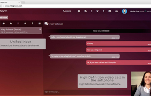 Unified Inbox to manange voice interactions, SMS, Web Chat, Twitter, Facebook, Video Calls