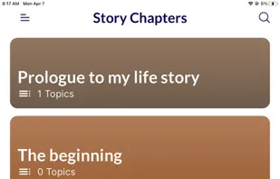 All your stories, beautifully organized into chapters and themes.