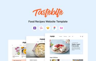 Tastebite - Food Recipes Website Templates | UI Kits For Sketch & Figma