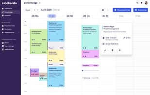 See all time entries in the overview