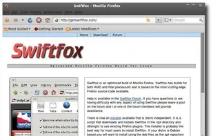 Swiftfox screenshot 1