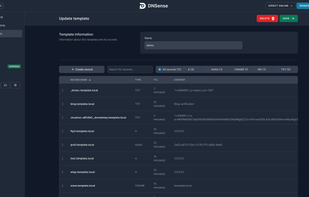 DNSense - Template detail page
