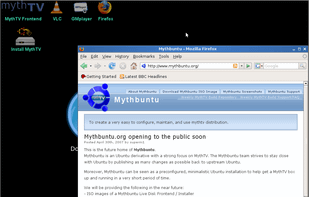 Mozilla Firefox on MythBuntu Live CD