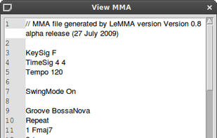 MMA code example