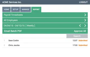 Webtimeclock screenshot 2