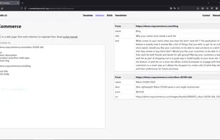 Web scraping configuration with CSS selectors.