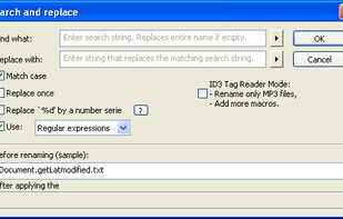Renaming filter screen-shot