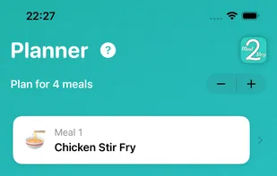 Screen to plan your meals for the week