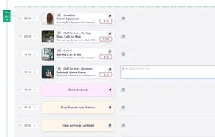 Customizable itinerary