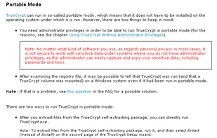Portable Mode with administrator privileges