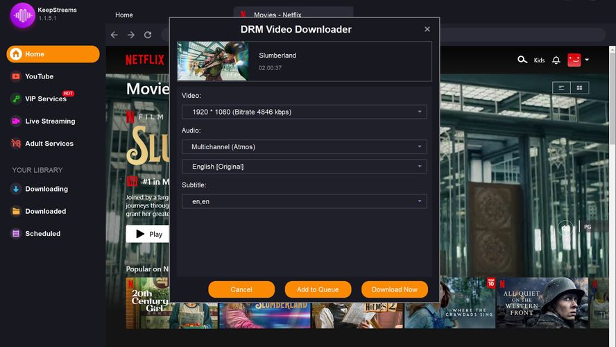KeepStreams Video Downloader Efficient streaming video downloader that enables you to download