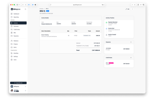 Invoice Details including Timeline
