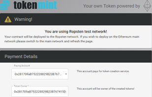 Deploying and paying address