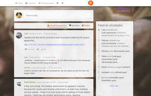 Home page, with posts from followed users.
Your liked posts and posts from all users are also listed.