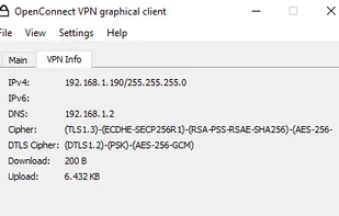 OpenConnect GUI screenshot 2