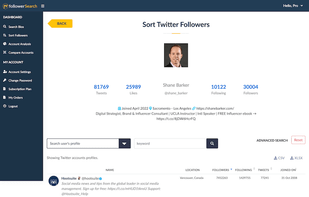 Sort Twitter Followers