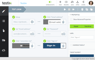 Testim screenshot 1