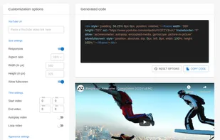 YouTube embed code generator