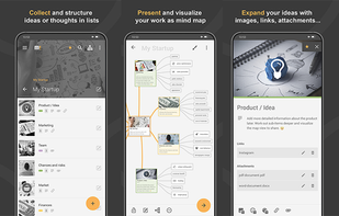 Mindz Pro on a iOS / Android phone: Lists, detail and map view