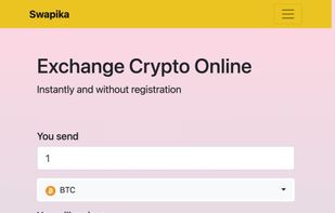 Cryptocurrency exchange - Swapika