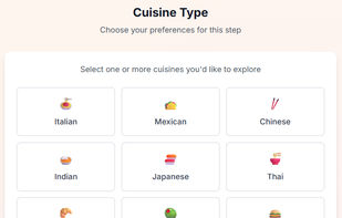 Select Cuisine type.