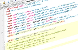HTML Syntax highlight. Twistpad supports most popular document formats.