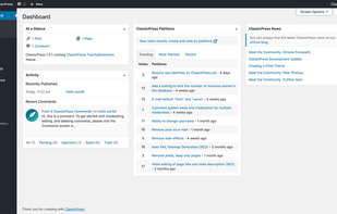 ClassicPress admin dashboard