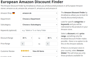 European Amazon Discount Finder