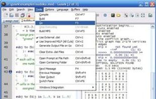 GUSEK (GLPK Under Scite Extended Kit) screenshot 2
