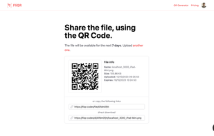 Get a QR Code and a download link