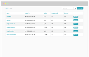 Upload and manage your subscriber lists online. Easy to use filters and import functionality make management a breeze.